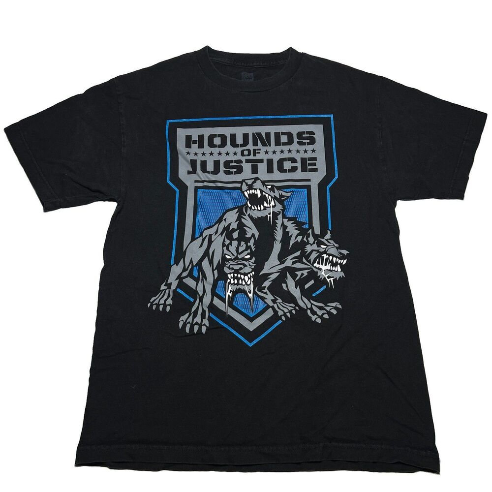 WWE Authentic The Shield Hounds of Justice Shirt Men's Size Medium Black T-Shirt